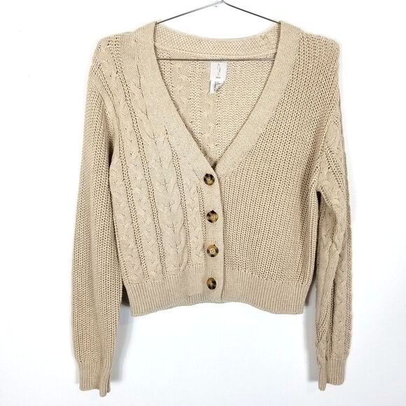 Joie | Sweaters | Joie Women Beige Button Down Cable Knit